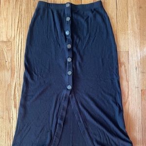 Reformation Jeans Black Midi Skirt